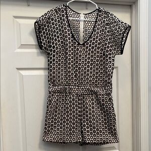 J. Crew Black and White Patterned Romper